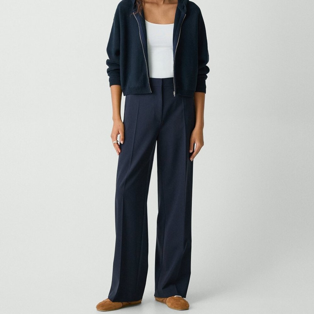 NWT Theory Straight Pant in Navy Good Wool (2)
